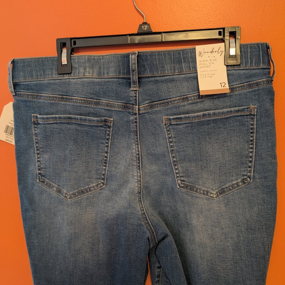 Wonderly Womens High Rise Pull-On Denim Shorts, Size 12, New - Picture 5 of 5